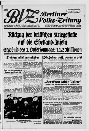 Berliner Volkszeitung vom 16.11.1939