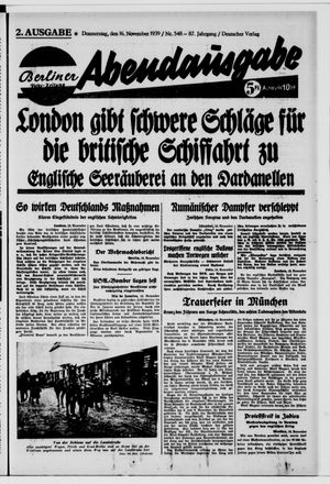 Berliner Volkszeitung vom 16.11.1939