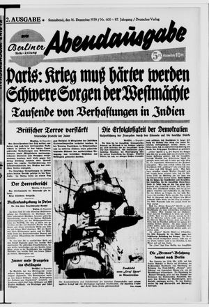 Berliner Volkszeitung vom 16.12.1939