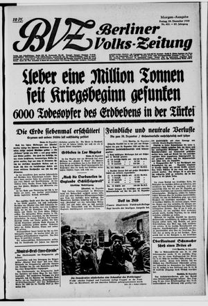 Berliner Volkszeitung vom 29.12.1939