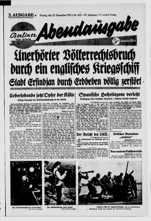 Berliner Volkszeitung vom 29.12.1939