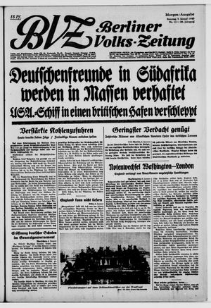 Berliner Volks-Zeitung vom 07.01.1940