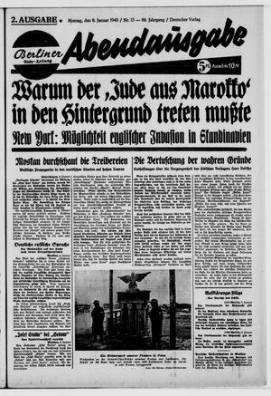 Berliner Volkszeitung vom 08.01.1940