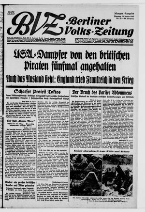Berliner Volkszeitung vom 23.01.1940