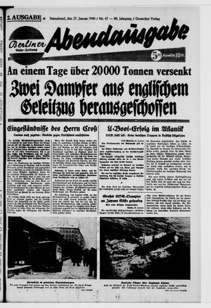 Berliner Volkszeitung vom 27.01.1940