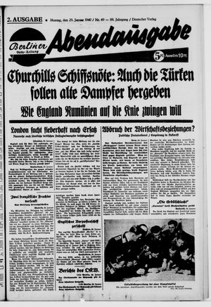 Berliner Volkszeitung vom 29.01.1940