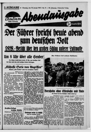 Berliner Volkszeitung vom 30.01.1940