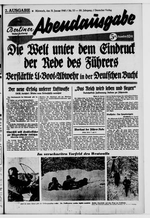 Berliner Volkszeitung vom 31.01.1940
