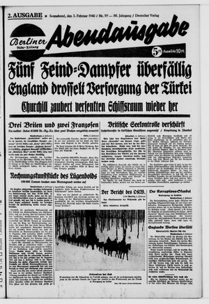 Berliner Volks-Zeitung vom 03.02.1940