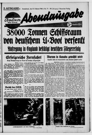 Berliner Volkszeitung vom 10.02.1940