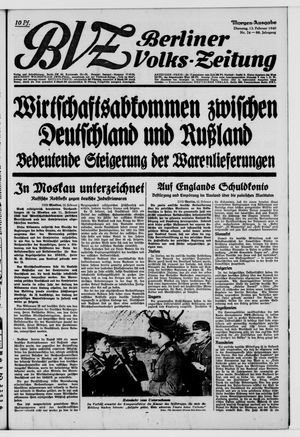 Berliner Volkszeitung vom 13.02.1940