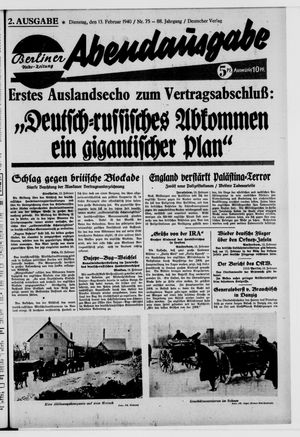 Berliner Volkszeitung vom 13.02.1940