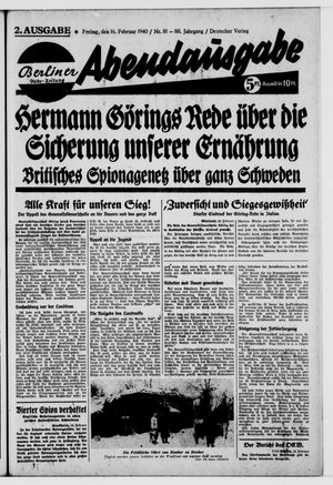 Berliner Volkszeitung vom 16.02.1940