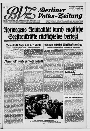 Berliner Volks-Zeitung vom 17.02.1940