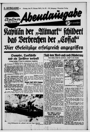 Berliner Volkszeitung vom 19.02.1940
