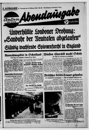 Berliner Volks-Zeitung vom 27.02.1940