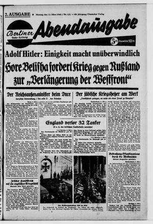 Berliner Volkszeitung vom 11.03.1940