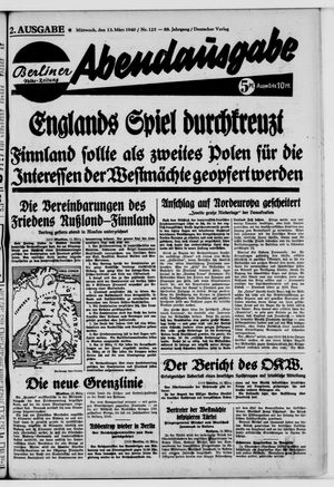 Berliner Volkszeitung vom 13.03.1940