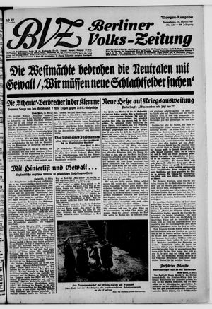 Berliner Volkszeitung vom 16.03.1940