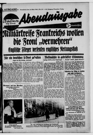 Berliner Volkszeitung vom 16.03.1940
