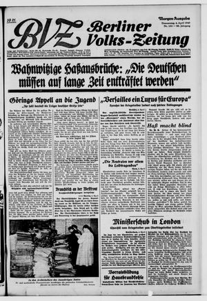 Berliner Volks-Zeitung vom 04.04.1940