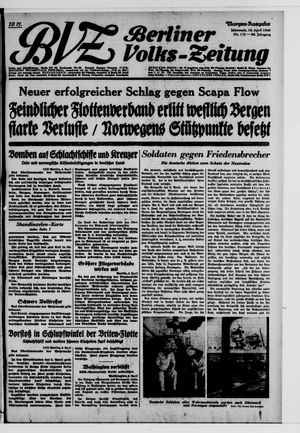Berliner Volkszeitung vom 10.04.1940