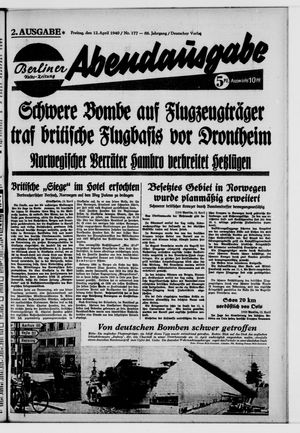 Berliner Volkszeitung vom 12.04.1940