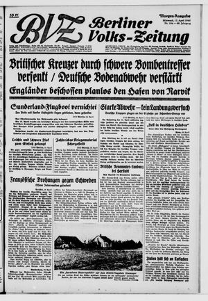 Berliner Volks-Zeitung vom 17.04.1940