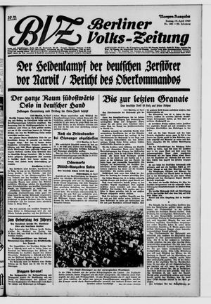 Berliner Volks-Zeitung vom 19.04.1940