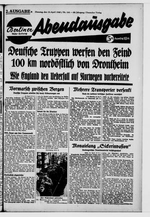 Berliner Volks-Zeitung vom 23.04.1940
