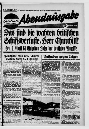 Berliner Volks-Zeitung vom 24.04.1940