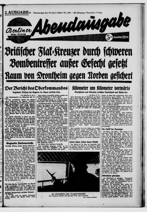 Berliner Volks-Zeitung vom 25.04.1940