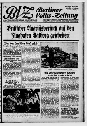 Berliner Volkszeitung vom 27.04.1940
