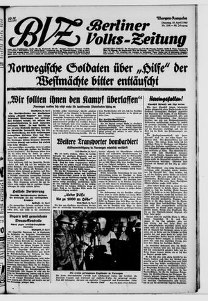 Berliner Volkszeitung vom 30.04.1940