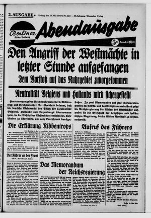 Berliner Volkszeitung vom 10.05.1940