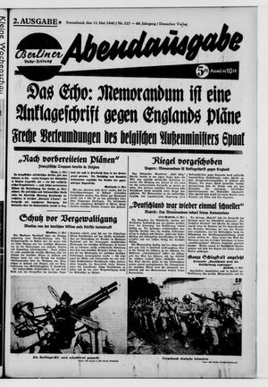 Berliner Volkszeitung vom 11.05.1940