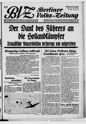 Berliner Volkszeitung vom 16.05.1940