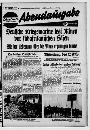 Berliner Volkszeitung vom 18.05.1940