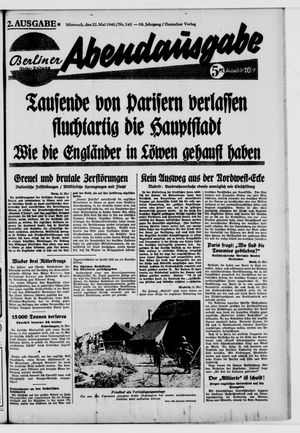Berliner Volks-Zeitung vom 22.05.1940