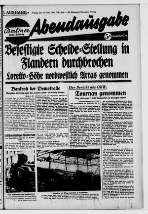 Berliner Volkszeitung vom 24.05.1940