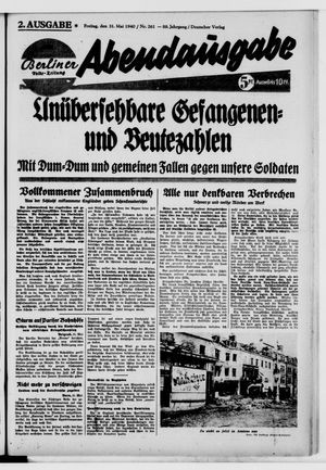 Berliner Volkszeitung vom 31.05.1940