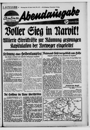 Berliner Volkszeitung vom 10.06.1940