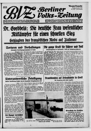 Berliner Volkszeitung vom 14.06.1940