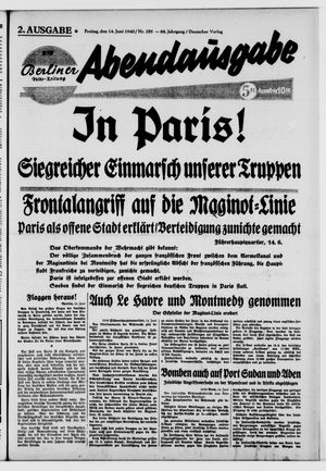 Berliner Volkszeitung vom 14.06.1940
