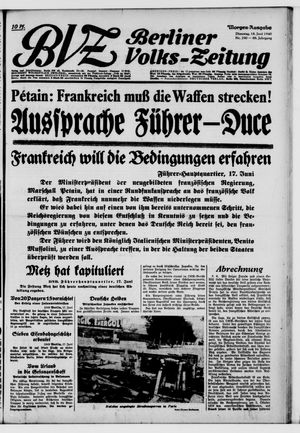 Berliner Volkszeitung vom 18.06.1940