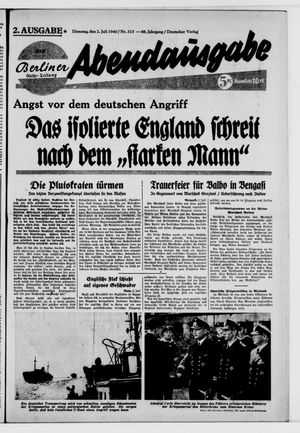 Berliner Volkszeitung on Jul 2, 1940