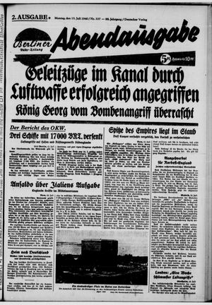Berliner Volkszeitung vom 15.07.1940