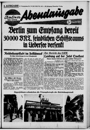 Berliner Volks-Zeitung vom 18.07.1940