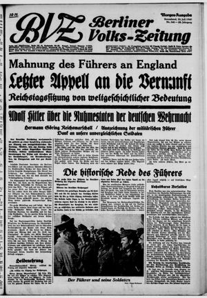 Berliner Volks-Zeitung vom 20.07.1940