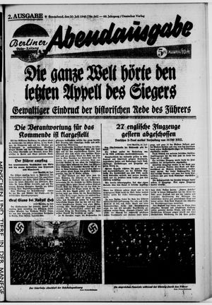 Berliner Volks-Zeitung vom 20.07.1940